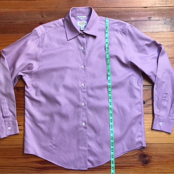Talbots Purple Striped Button Down Wrinkle Resistant Button Down Top, EUC, 6 - Picture 10 of 15